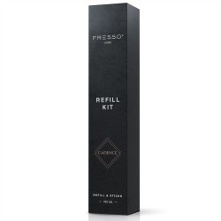 Fresso - Κιτ Αναπλήρωσης με Άρωμα Cadence 100 ml Premium Home Refill Kit και 6 Μαύρα Στικ από Fiberglass για Αρωματικό Χώρου Reed Diffuser - 1 Τεμ. (390037/FRE)