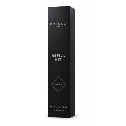 Fresso - Κιτ Αναπλήρωσης με Άρωμα Amora 100 ml Premium Home Refill Kit και 6 Μαύρα Στικ από Fiberglass για Αρωματικό Χώρου Reed Diffuser - 1 Τεμ. (390051/FRE)