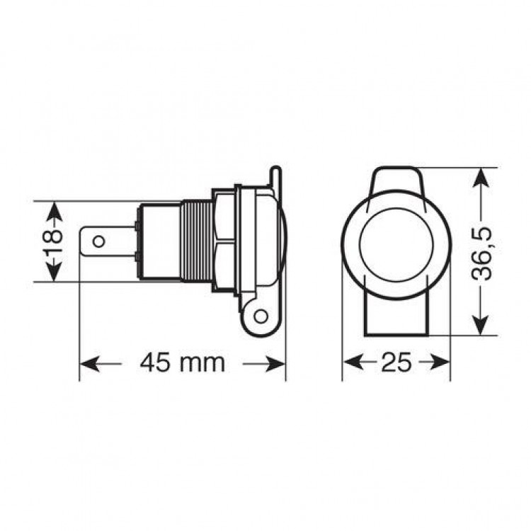 ΠΡΙΖΑ ΑΝΑΠΤΗΡΑ DIN ΑΛΟΥΜΙΝΙΟΥ ΜΕ ΚΑΠΑΚΙ 12/24V (ΑΡΣΕΝΙΚΟ: 3902.7)