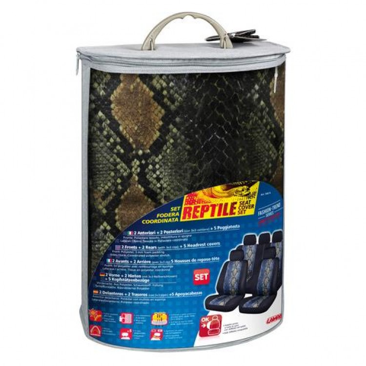 ΚΑΛΥΜΜΑΤΑ ΚΑΘΙΣΜΑΤΩΝ REPTILE FASHION-TREND SERIES ΣΕΤ ΜΑΥΡΟ ΚΑΛΥΜΜΑΤΑ ΚΑΘΙΣΜΑΤΩΝ REPTILE FASHION-TREND SERIES ΣΕΤ ΜΑΥΡΟ