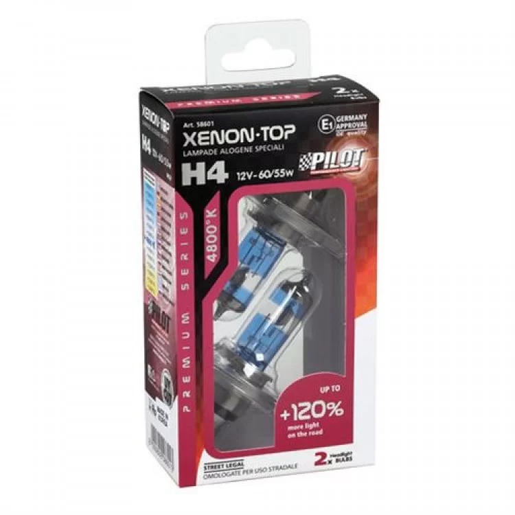 H4 12V 60/55W P43t XENON TOP 4.800K +120% φως 2τεμ. H4 12V 60/55W P43t XENON TOP 4.800K +120% φως 2τεμ.