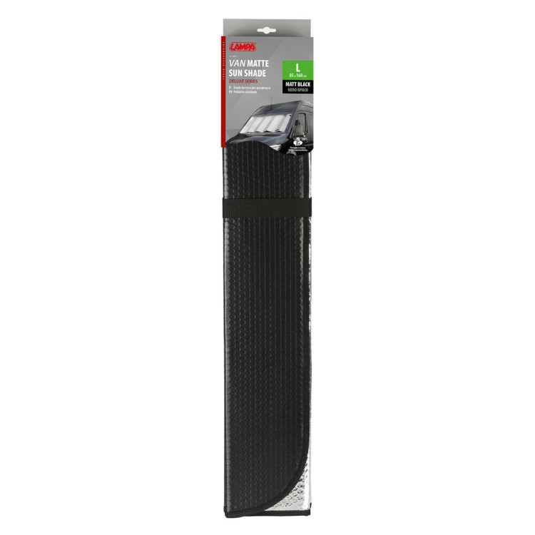 Lampa – Ηλιοπροστασία Εσωτερική Παρμπρίζ Van Deluxe Series L (Μαύρη/Ματ 85 x 160 cm), Κορυφαία Θερμική Ασπίδα Προστασίας για το Ταμπλό και την Καμπίνα του Επαγγελματικού σας Οχήματος - 1 Τεμ. (L6682.5) Lampa – Ηλιοπροστασία Εσωτερική Παρμπρίζ Van Deluxe Series L (Μαύρη/Ματ 85 x 160 cm), Κορυφαία Θερμική Ασπίδα Προστασίας για το Ταμπλό και την Καμπίνα του Επαγγελματικού σας Οχήματος - 1 Τεμ. (L6682.5)