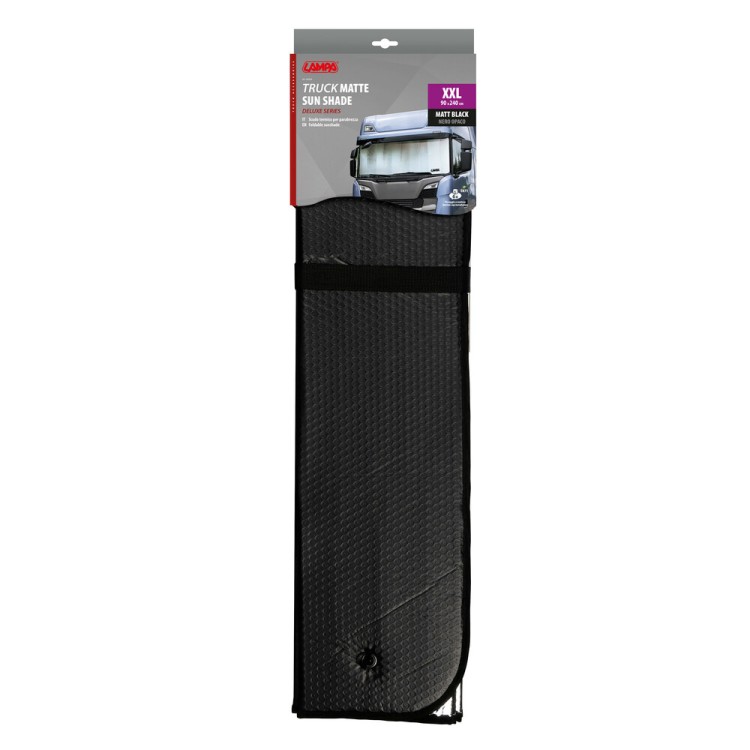 Lampa – Ηλιοπροστασία Εσωτερική Παρμπρίζ Truck Deluxe Series XXL (Μαύρη/Ματ 90 x 240 cm), Κορυφαία Θερμική Ασπίδα Προστασίας για το Ταμπλό και την Καμπίνα Φορτηγού - 1 Τεμ. (L.6682.6) Lampa – Ηλιοπροστασία Εσωτερική Παρμπρίζ Truck Deluxe Series XXL (Μαύρη/Ματ 90 x 240 cm), Κορυφαία Θερμική Ασπίδα Προστασίας για το Ταμπλό και την Καμπίνα Φορτηγού - 1 Τεμ. (L.6682.6)