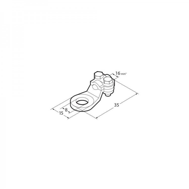 ΑΚΡΟΔΕΚΤΕΣ ΚΑΛΩΔΙΩΝ ΜΠΑΤΑΡΙΑΣ 16mm²  ΜΕ ΤΡΥΠΑ 8mm ΜΕ ΠΛΑΚΑ ΣΥΣΦΙΞΗΣ 2ΤΕΜ