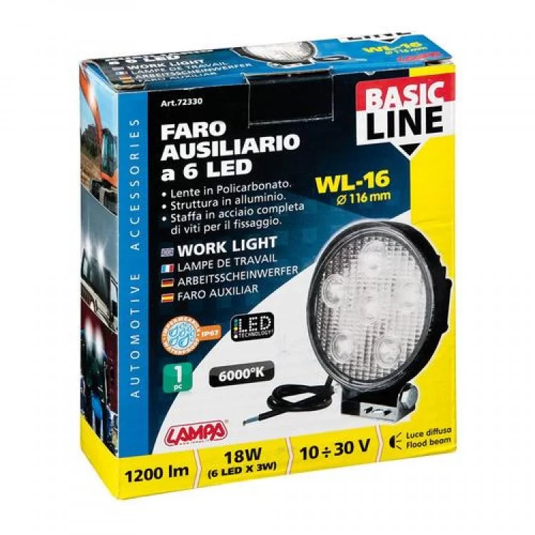ΠΡΟΒΟΛΕΑΣ ΕΡΓΑΣΙΑΣ ΣΤΡΟΓΓΥΛΟΣ WL-16 - 6 LED 18W 10-30V (137x116x42 mm) BASIC LINE - 1 ΤΕΜ. ΠΡΟΒΟΛΕΑΣ ΕΡΓΑΣΙΑΣ ΣΤΡΟΓΓΥΛΟΣ WL-16 - 6 LED 18W 10-30V (137x116x42 mm) BASIC LINE - 1 ΤΕΜ.