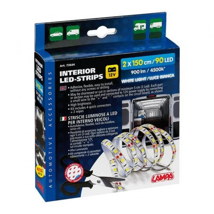ΤΑΙΝΙΑ ΕΣΩΤΕΡΙΚΗ 12V 90LED 4.500K 900lm 2x150cm INTERIOR LED-STRIPS ΤΑΙΝΙΑ ΕΣΩΤΕΡΙΚΗ 12V 90LED 4.500K 900lm 2x150cm INTERIOR LED-STRIPS