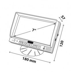 ΟΘΟΝΗ M2 180x120x57mm 7 ΙΝΤΣΕΣ 10-32V ΓΙΑ 3 ΚΑΜΕΡΕΣ ΚΑΙ 3 AUDIO