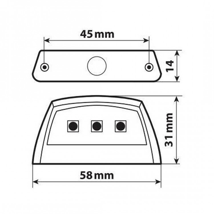 ΦΩΣ ΠΙΝΑΚΙΔΑΣ (ΠΛΑΦΟΝΙΕΡΑ) MOTO E-LON 12V 3LED SMD 58x31mm ΛΕΥΚΟ ΦΩΣ/ΜΑΥΡΟ ΧΡΩΜΑ 1ΤΕΜ