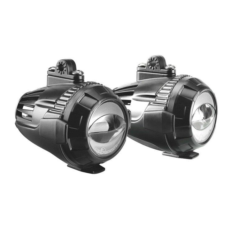 Lampa - Προβολείς Ομίχλης Moto FOG-X2 12V 30W 2100lm 6000-6500K Φ71mm 1 LED Αδιάβροχοι IP68 με Καλωδίωση και Βάσεις Φ38-39mm - Σετ 2 Τεμ. (9158.2-LM)