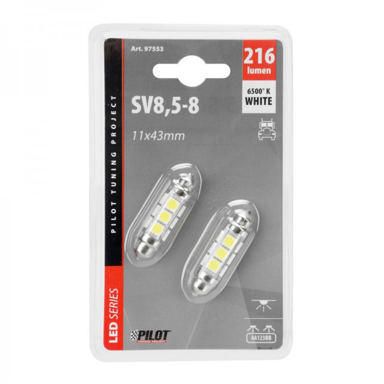 ΛΑΜΠΑΚΙ ΠΛΑΦΟΝΙΕΡΑΣ 24-30V 11x43mm 216lm 12xSMD LED ΛΕΥΚΟ (ΔΙΠΛΗΣ ΠΟΛΙΚΟΤΗΤΑΣ/ CAN-BUS) 2ΤΕΜ. ΛΑΜΠΑΚΙ ΠΛΑΦΟΝΙΕΡΑΣ 24-30V 11x43mm 216lm 12xSMD LED ΛΕΥΚΟ (ΔΙΠΛΗΣ ΠΟΛΙΚΟΤΗΤΑΣ/ CAN-BUS) 2ΤΕΜ.