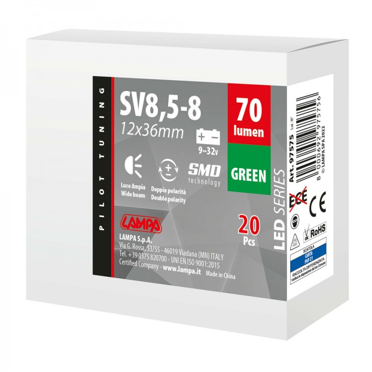 ΛΑΜΠΑΚΙ ΠΛΑΦΟΝΙΕΡΑΣ 9>32V SV28,5-8 2SMDx1CHIP LED 70lm CAN-BUS 12x36mm ΠΡΑΣΙΝΟ ΚΟΥΤΙ LAMPA - 20 ΤΕΜ. ΛΑΜΠΑΚΙ ΠΛΑΦΟΝΙΕΡΑΣ 9>32V SV28,5-8 2SMDx1CHIP LED 70lm CAN-BUS 12x36mm ΠΡΑΣΙΝΟ ΚΟΥΤΙ LAMPA - 20 ΤΕΜ.