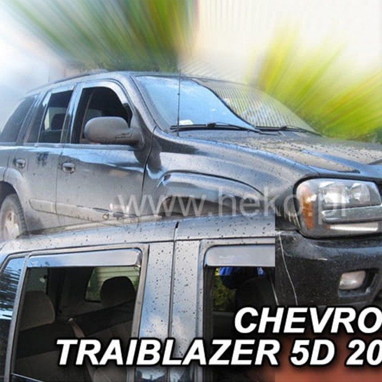 ΑΝΕΜΟΘΡΑΥΣΤΕΣ ΓΙΑ CHEVROLET TRAIBLAZER 5D 2002-2009R ΣΕΤ ΑΥΤΟΚΙΝΗΤΟΥ ΑΠΟ ΕΥΚΑΜΠΤΟ ΦΙΜΕ ΠΛΑΣΤΙΚΟ HEKO - 4 ΤΕΜ.