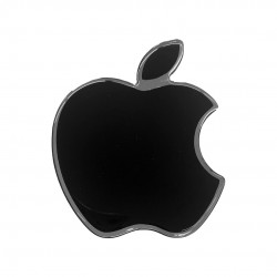 APPLE ΑΥΤΟΚΟΛΛΗΤΟ 8,4 X 6,9 cm ΜΑΥΡΟ/ΧΡΩΜΙΟ ΜΕ ΕΠΙΚΑΛΥΨΗ ΕΠΟΞΕΙΔΙΚΗΣ ΡΥΤΙΝΗΣ (ΥΓΡΟ ΓΥΑΛΙ) - 1 ΤΕΜ.