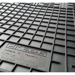 Cik - ΠΑΤΑΚΙΑ ΑΥΤΟΚΙΝΗΤΟΥ ΑΠΟ ΛΑΣΤΙΧΟ ΓΙΑ CITROEN C3 2010-2017 / DS3 2010-2019 ΣΕ ΜΑΥΡΟ ΧΡΩΜΑ ΜΕ ΚΟΥΜΠΩΜΑΤΑ - 4 ΤΕΜ. (RM.CI.0002/CK)