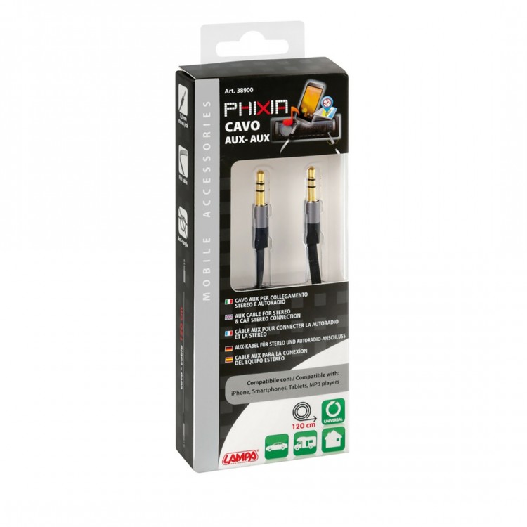 Καλώδιο Σύνδεσης PHIXIA AUX-AUX 120cm για αναπαραγωγή MP3 Καλώδιο Σύνδεσης PHIXIA AUX-AUX 120cm για αναπαραγωγή MP3