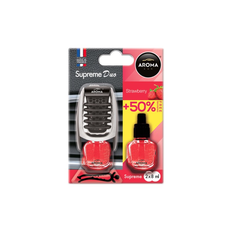 Amio – Αρωματικό Αεραγωγού Aroma Supreme Duo Strawberry +50% για Φρεσκάδα & Καθημερινή Χρήση – 1 Τεμ. (A92254/AM) Amio – Αρωματικό Αεραγωγού Aroma Supreme Duo Strawberry +50% για Φρεσκάδα & Καθημερινή Χρήση – 1 Τεμ. (A92254/AM)