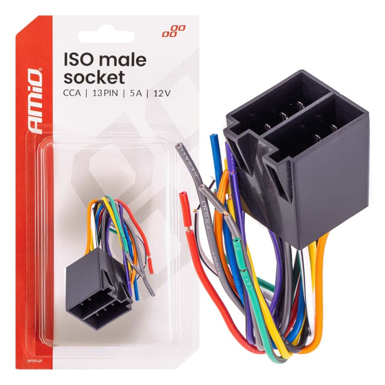 Amio – Φίσα ISO 13PIN Αρσενική CCA 12V 5A για Σταθερή Σύνδεση & Αξιόπιστη Λειτουργία Φωτισμού – 1 Τεμ. (04445/AM) Amio – Φίσα ISO 13PIN Αρσενική CCA 12V 5A για Σταθερή Σύνδεση & Αξιόπιστη Λειτουργία Φωτισμού – 1 Τεμ. (04445/AM)