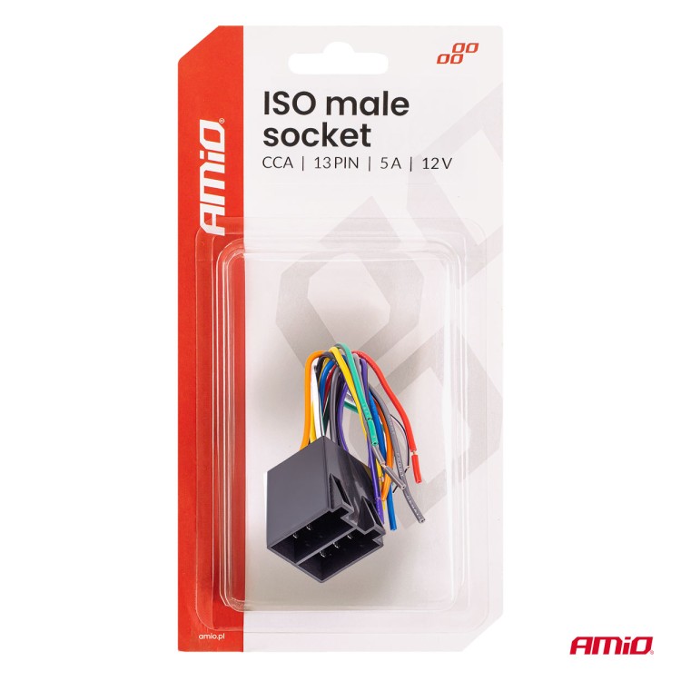 Amio – Φίσα ISO 13PIN Αρσενική CCA 12V 5A για Σταθερή Σύνδεση & Αξιόπιστη Λειτουργία Φωτισμού – 1 Τεμ. (04445/AM) Amio – Φίσα ISO 13PIN Αρσενική CCA 12V 5A για Σταθερή Σύνδεση & Αξιόπιστη Λειτουργία Φωτισμού – 1 Τεμ. (04445/AM)