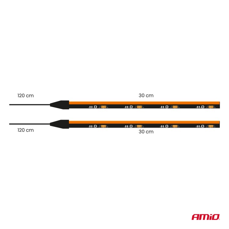 Amio – Ταινία LED COB 12V Πορτοκαλί 2x30cm Flexible Πλαϊνού Φωτισμού για Σήμανση & Εντυπωσιακό Φως – Σετ 2 Τεμ. (04574/AM) Amio – Ταινία LED COB 12V Πορτοκαλί 2x30cm Flexible Πλαϊνού Φωτισμού για Σήμανση & Εντυπωσιακό Φως – Σετ 2 Τεμ. (04574/AM)