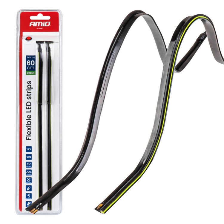 Amio – Ταινία LED COB 12V Πράσινη 2x30cm Flexible Πλαϊνού Φωτισμού για Σήμανση & Εντυπωσιακό Φως – Σετ 2 Τεμ. (04577/AM) Amio – Ταινία LED COB 12V Πράσινη 2x30cm Flexible Πλαϊνού Φωτισμού για Σήμανση & Εντυπωσιακό Φως – Σετ 2 Τεμ. (04577/AM)