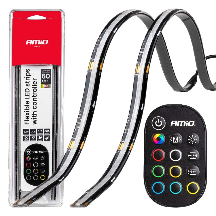 Amio – Ταινία LED RGB 12V 2x30cm Flexible με Τηλεχειριστήριο για Πολύχρωμο Εσωτερικό Φωτισμό & Easy Control – Σετ 2 Τεμ. (04579/AM) Amio – Ταινία LED RGB 12V 2x30cm Flexible με Τηλεχειριστήριο για Πολύχρωμο Εσωτερικό Φωτισμό & Easy Control – Σετ 2 Τεμ. (04579/AM)