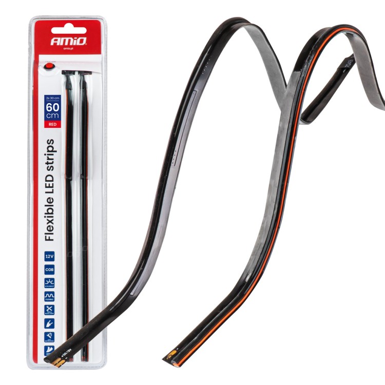 Amio – Ταινία LED COB 12V Κόκκινη 2x30cm Flexible Πλαϊνού Φωτισμού για Σήμανση & Δυναμικό Φως – Σετ 2 Τεμ. (04576/AM) Amio – Ταινία LED COB 12V Κόκκινη 2x30cm Flexible Πλαϊνού Φωτισμού για Σήμανση & Δυναμικό Φως – Σετ 2 Τεμ. (04576/AM)
