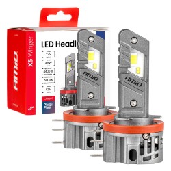 Amio - Λαμπτήρες LED Φώτων Εμπρός τύπου H15 βάση PGJ23t-1 τάση λειτουργίας 12V απόδοσης 45W (4400lm) X5 Series WINGER 6000K Plug & Play για Επιβατικά Αυτοκίνητα - 2 τεμ. (04685/AM)