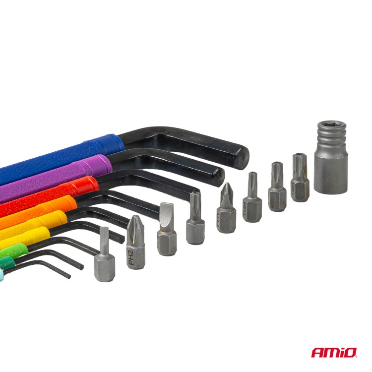 Amio – Κλειδιά Allen Imbus CR-V 1.5-10mm με Μύτες & Αντάπτορα Heavy Duty για Σταθερή Τοποθέτηση Εργαλείου & Καθημερινή Χρήση – Σετ 18 Τεμ. (04787/AM) Amio – Κλειδιά Allen Imbus CR-V 1.5-10mm με Μύτες & Αντάπτορα Heavy Duty για Σταθερή Τοποθέτηση Εργαλείου & Καθημερινή Χρήση – Σετ 18 Τεμ. (04787/AM)