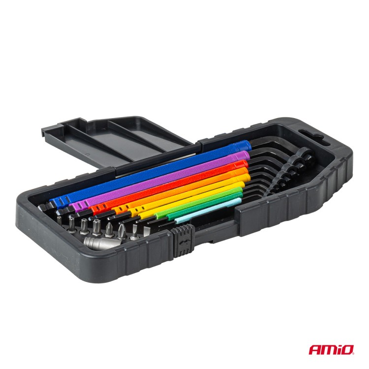 Amio – Κλειδιά Allen Imbus CR-V 1.5-10mm με Μύτες & Αντάπτορα Heavy Duty για Σταθερή Τοποθέτηση Εργαλείου & Καθημερινή Χρήση – Σετ 18 Τεμ. (04787/AM) Amio – Κλειδιά Allen Imbus CR-V 1.5-10mm με Μύτες & Αντάπτορα Heavy Duty για Σταθερή Τοποθέτηση Εργαλείου & Καθημερινή Χρήση – Σετ 18 Τεμ. (04787/AM)