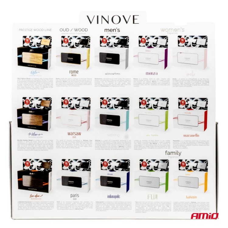 Amio – Χαρτινό Ράφι Display με 18 Αρωματικά Αυτοκινήτου VINOVE για Φρεσκάδα & Καθημερινή Χρήση – Σετ 18 Τεμ. (V0000/AM) Amio – Χαρτινό Ράφι Display με 18 Αρωματικά Αυτοκινήτου VINOVE για Φρεσκάδα & Καθημερινή Χρήση – Σετ 18 Τεμ. (V0000/AM)