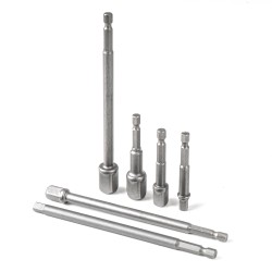 Amio – Προσαρμογείς HEX 1/4" σε Καρυδάκια 1/4" 3/8" 1/2" Heavy Duty για Σταθερή Τοποθέτηση & Καθημερινή Χρήση – Σετ 6 Τεμ. (04781/AM)