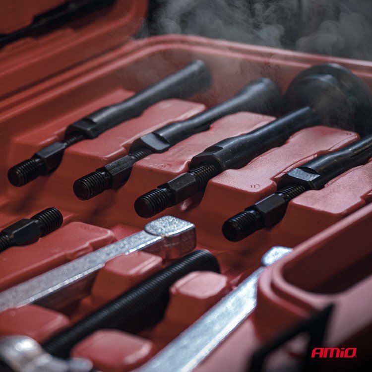 Amio – Σφυρί Κρούσης με Εξολκέα Ρουλεμάν 8-58mm Heavy Duty Dual Mode σε Βαλιτσάκι για Αφαίρεση με Υψηλή Δύναμη & Ασφαλή Χρήση – Σετ 16 Τεμ. (04758/AM) Amio – Σφυρί Κρούσης με Εξολκέα Ρουλεμάν 8-58mm Heavy Duty Dual Mode σε Βαλιτσάκι για Αφαίρεση με Υψηλή Δύναμη & Ασφαλή Χρήση – Σετ 16 Τεμ. (04758/AM)