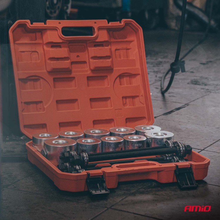 Amio – Σετ Εργαλείων Συνεμπλόκ & Ρουλεμάν Τροχού Heavy Duty για Αφαίρεση και Εγκατάσταση με Ασφαλή Χρήση – Σετ 27 Τεμ. (04773/AM) Amio – Σετ Εργαλείων Συνεμπλόκ & Ρουλεμάν Τροχού Heavy Duty για Αφαίρεση και Εγκατάσταση με Ασφαλή Χρήση – Σετ 27 Τεμ. (04773/AM)
