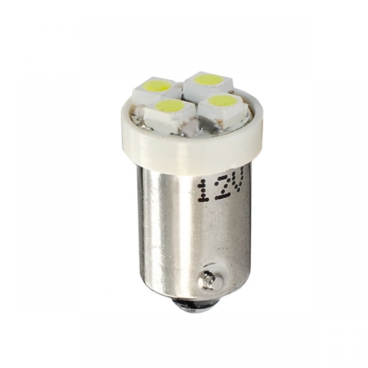 T4W 12V 0,32W BA9s (ΜΙΝΙΟΝ) LED 4xSMD3528 ΛΕΥΚΟ 1ΤΕΜ. T4W 12V 0,32W BA9s (ΜΙΝΙΟΝ) LED 4xSMD3528 ΛΕΥΚΟ 1ΤΕΜ.