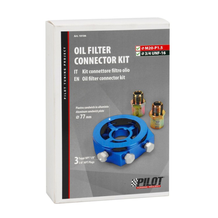 ΑΝΤΑΠΤΟΡΑΣ ΓΙΑ ΠΙΕΣΗ & ΘΕΡΜΟΚΡΑΣΙΑ ΛΑΔΙΟΥ OIL FILTER CONNECTOR KIT 2in1 M20-P1.5mm/3/4 UNF-16 LAMPA - 1 τεμ.