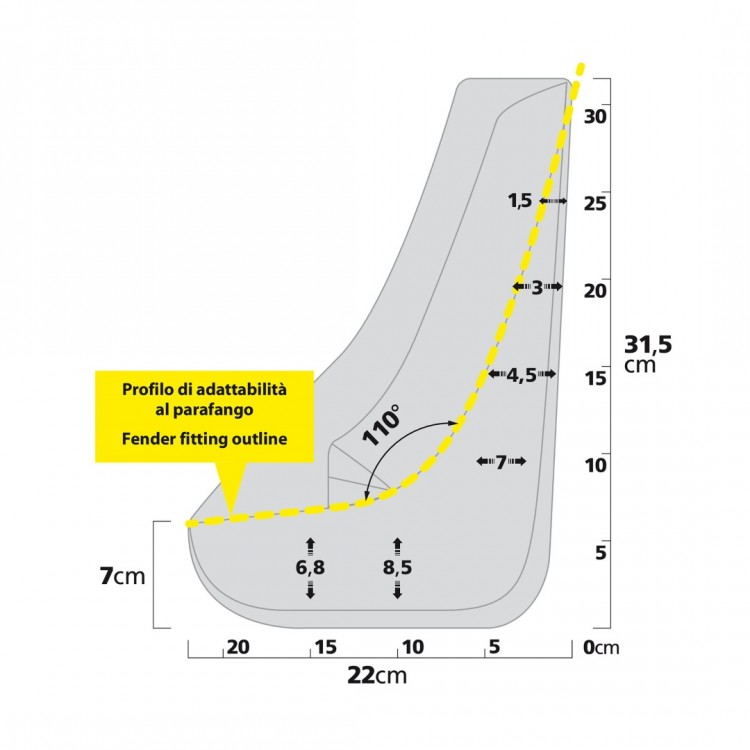 ΛΑΣΠΩΤΗΡΕΣ SPLASH-GUARDS CONTOUR 22x31,5cm TYPE-3 2ΤΕΜ.