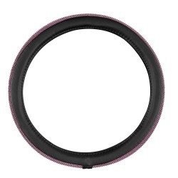 ΚΑΛΥΜΜΑ ΤΙΜΟΝΙΟΥ DIAMONDS PINK (Μ) 37/39cm ΣΥΝΘΕΤΙΚΟ ΔΕΡΜΑ SKEENTEX ΜΑΥΡΟ/POZ LAMPA  - 1 ΤΕΜ.