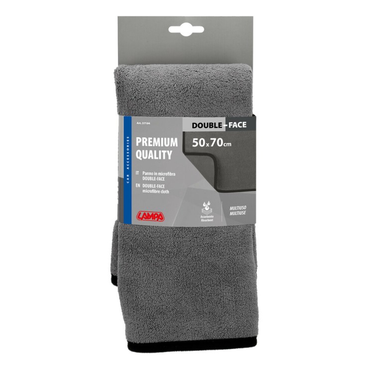 Lampa - Πανάκι καθαρισμού Microfibre (Μικροΐνες) Διπλής Όψης Premium (50x70 cm) - Γκρι - 1 τεμ. (L3718.4)
