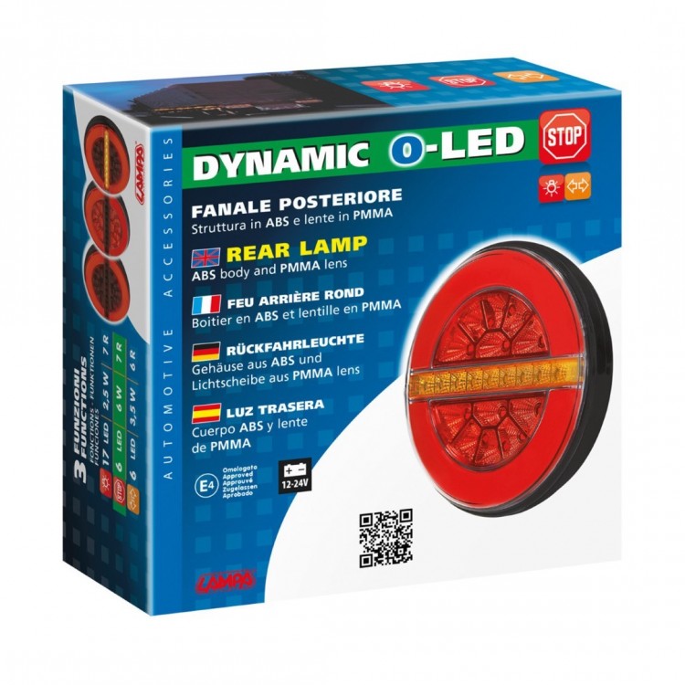 ΦΩΣ ΠΙΣΩ ΑΡΙΣΤΕΡΟ 12/24V DYNAMIC-O 140 mm ΜΕ 29 LED 3 ΧΡΗΣΕΙΣ ΘΕΣΕΩΣ/ΦΛΑΣ/STOP (ΚΟΚΚΙΝΟ/ΠΟΡΤΟΚΑΛΙ) - 1 ΤΕΜ.