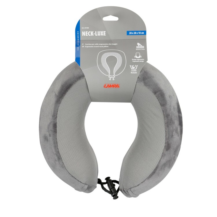 ΜΑΞΙΛΑΡΙ ΤΑΞΙΔΙΟΥ ΑΥΧΕΝΑ ΕΡΓΟΝΟΜΙΚΟ MEMORY FOAM ΓΚΡΙ NECK-LUXE LAMPA - 1 ΤΕΜ.