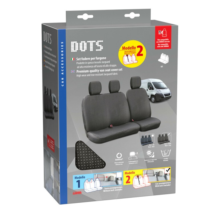 ΚΑΛΥΜΜΑΤΑ ΚΑΘΙΣΜΑΤΩΝ ΦΟΡΤΗΓΟΥ DOTS-2 SET ΜΑΥΡΟ-ΓΚΡΙ ΚΑΛΥΜΜΑΤΑ ΚΑΘΙΣΜΑΤΩΝ ΦΟΡΤΗΓΟΥ DOTS-2 SET ΜΑΥΡΟ-ΓΚΡΙ