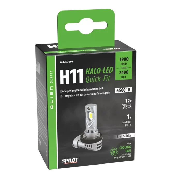 ΛΑΜΠΑ LED H11 12V PGJ19-2 6.500K ΨΥΧΡΟ 3.900lm/ΘΕΡΜΟ 2.400lm 35W HALO LED QUICK FIT ALIEN SERIES LAMPA - 1 ΤΕΜ. ΛΑΜΠΑ LED H11 12V PGJ19-2 6.500K ΨΥΧΡΟ 3.900lm/ΘΕΡΜΟ 2.400lm 35W HALO LED QUICK FIT ALIEN SERIES LAMPA - 1 ΤΕΜ.