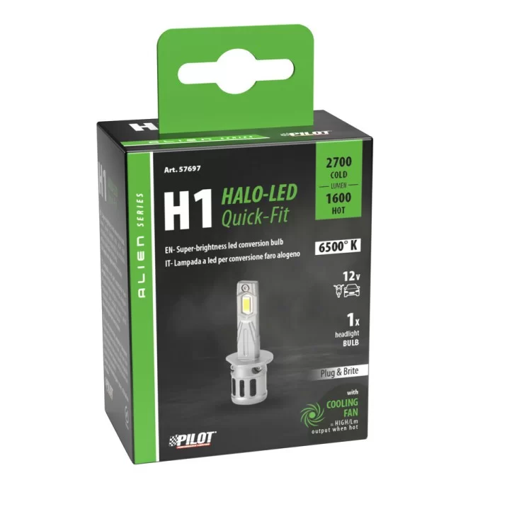 ΛΑΜΠΑ LED H1 12V P14,5s 6.500K ΨΥΧΡΟ 2.700lm/ΘΕΡΜΟ 1.600lm 25W HALO LED QUICK FIT ALIEN SERIES LAMPA - 1 ΤΕΜ. ΛΑΜΠΑ LED H1 12V P14,5s 6.500K ΨΥΧΡΟ 2.700lm/ΘΕΡΜΟ 1.600lm 25W HALO LED QUICK FIT ALIEN SERIES LAMPA - 1 ΤΕΜ.