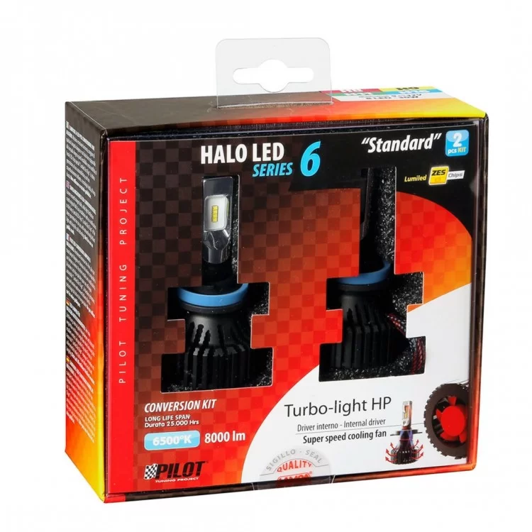 H8/H9/H11/H16 9-32V 6.500K 8.000lm 60W PGJ19-X HALO LED SERIE 6 STANDARD 8LED ZES 2ΤΕΜ. LED KIT H8/H9/H11/H16 9-32V 6.500K 8.000lm 60W PGJ19-X HALO LED SERIE 6 STANDARD 8LED ZES 2ΤΕΜ. LED KIT
