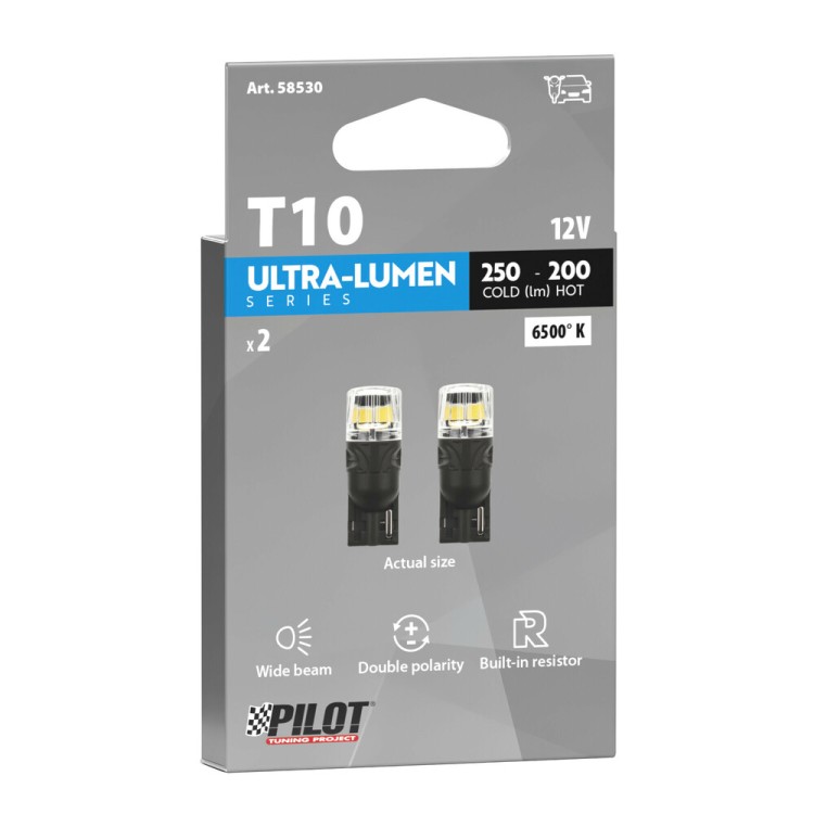T10 W5W 12V W2,1x9,5d 250/200lm 6.500K ΔΙΠΛΗΣ ΠΟΛΙΚΟΤΗΤΑΣ LED CAN-BUS ULTRA-LUMEN SERIES 2ΤΕΜ. T10 W5W 12V W2,1x9,5d 250/200lm 6.500K ΔΙΠΛΗΣ ΠΟΛΙΚΟΤΗΤΑΣ LED CAN-BUS ULTRA-LUMEN SERIES 2ΤΕΜ.