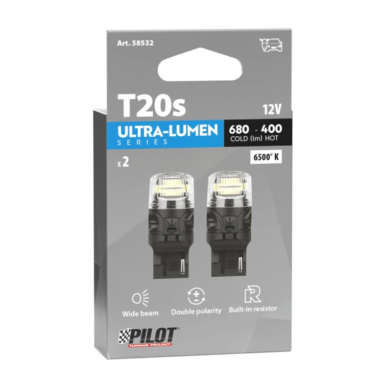 W21W (T20) 12V W3x16d 680/400lm 6.500K ΔΙΠΛΗΣ ΠΟΛΙΚΟΤΗΤΑΣ LED CAN-BUS ULTRA-LUMEN SERIES 2ΤΕΜ. W21W (T20) 12V W3x16d 680/400lm 6.500K ΔΙΠΛΗΣ ΠΟΛΙΚΟΤΗΤΑΣ LED CAN-BUS ULTRA-LUMEN SERIES 2ΤΕΜ.