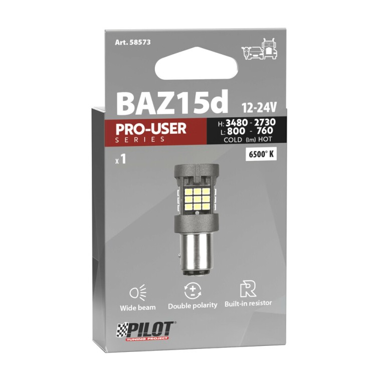 P21/4W 12/24V BAZ15d 3480/800+2730/760lm 6.500K ΔΙΠΛΗΣ ΠΟΛΙΚΟΤΗΤΑΣ LED CAN-BUS PRO-USER SERIES 1ΤΕΜ. P21/4W 12/24V BAZ15d 3480/800+2730/760lm 6.500K ΔΙΠΛΗΣ ΠΟΛΙΚΟΤΗΤΑΣ LED CAN-BUS PRO-USER SERIES 1ΤΕΜ.