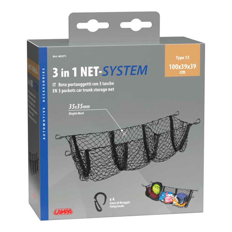 ΕΛΑΣΤΙΚΟ ΔΙΧΤΥ ΠΟΡΤ ΜΠΑΓΚΑΖ 3 ΘΕΣΕΩΝ NET SYSTEM 13 ΜΕ 4 ΓΑΝΤΖΟΥΣ 100x39x39cm LAMPA - 1 ΤΕΜ. ΕΛΑΣΤΙΚΟ ΔΙΧΤΥ ΠΟΡΤ ΜΠΑΓΚΑΖ 3 ΘΕΣΕΩΝ NET SYSTEM 13 ΜΕ 4 ΓΑΝΤΖΟΥΣ 100x39x39cm LAMPA - 1 ΤΕΜ.