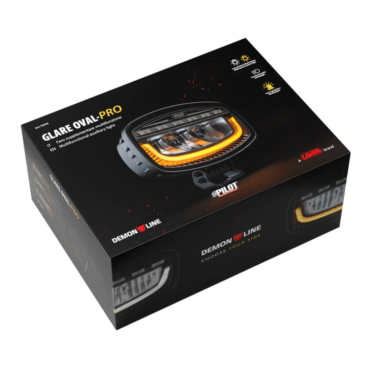 ΠΡΟΒΟΛΕΑΣ ΜΕ ΠΟΡΤΟΚΑΛΙ LED ΦΛΑΣ GLARE OVAL-PRO DEMON LINE 10>30V 51 LED 60W 3500lm 247x175x93mm LAMPA - 1 ΤΕΜ.