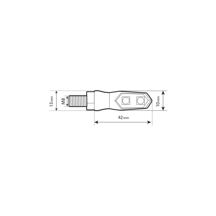 ΦΛΑΣ MOTO NIX 12V LED SMD 42x13mm ΜΑΥΡΟ LAMPA - 2 τεμ.